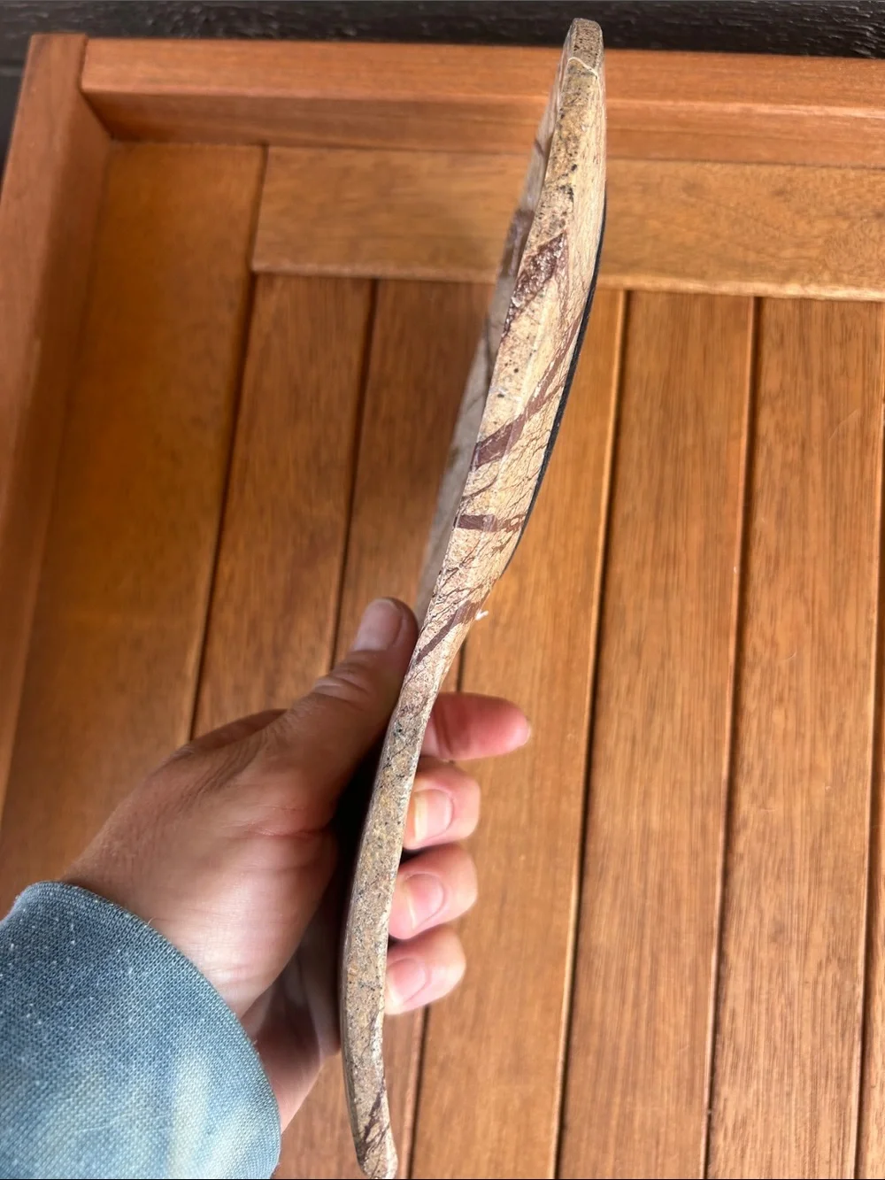 Rainforest Marble Stone Spoonrest - Beige and Brown